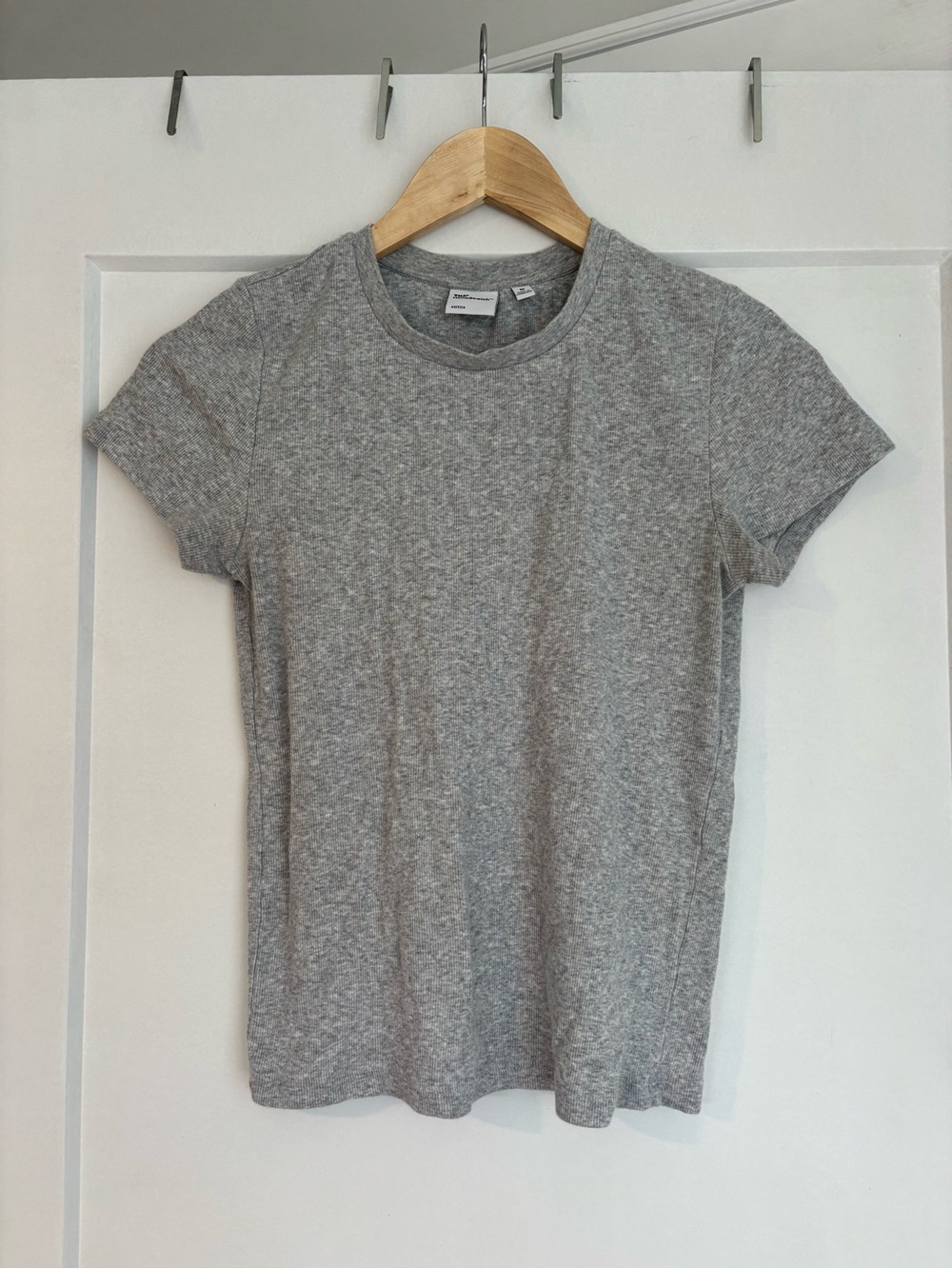 Aritzia Homestretch Rib Tune T-shirt in Heather Crome
